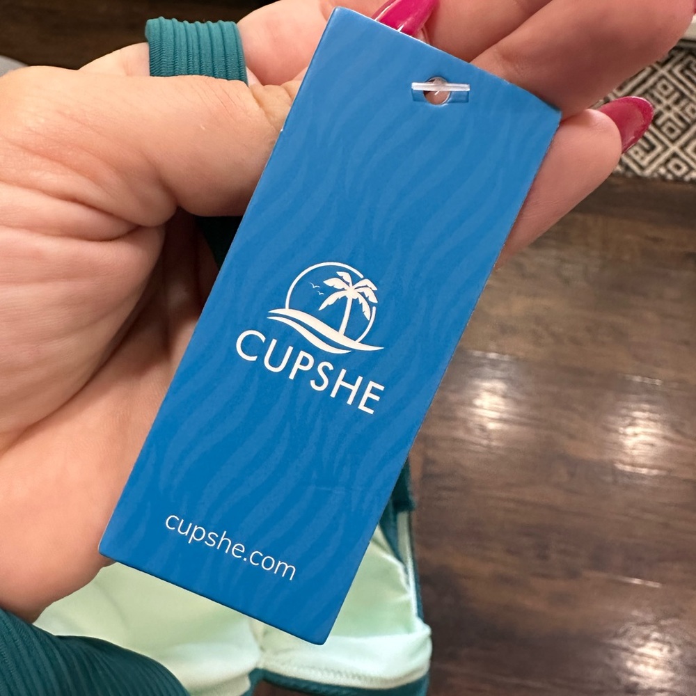 NWT Cupshe Blue One Piece Swimsuit with Streamlined Silhouette - Picture 3 of 7